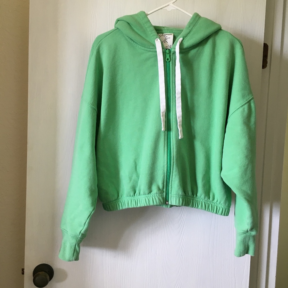 Offline by Aerie green full zip terry hoodie. Size M.